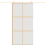 Puerta corredera de Vidaxl 102.5x205 cm de vidrio ESG mate y dorado de aluminio