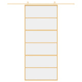 Vidaxl Schiebetür 90x205 cm klares ESG -Glas und Aluminium Gold gefärbt