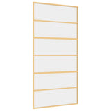 VIDAXL -Schiebetür 102,5 x 205 cm klares ESG -Glas- und Aluminiumgoldfarbe