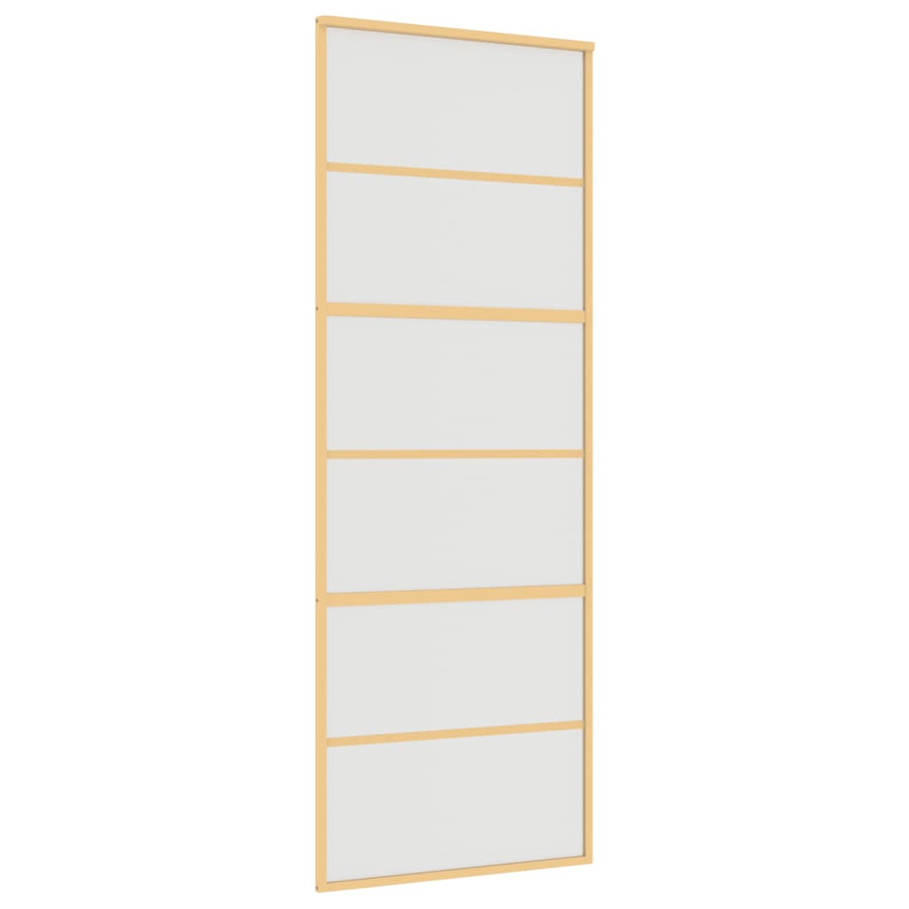 VIDAXL -Schiebetür 76x205 cm mattes ESG -Glas und Aluminium Gold gefärbt