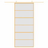 Puerta corredera Vidaxl 90x205 cm de vidrio ESG mate y dorado de aluminio
