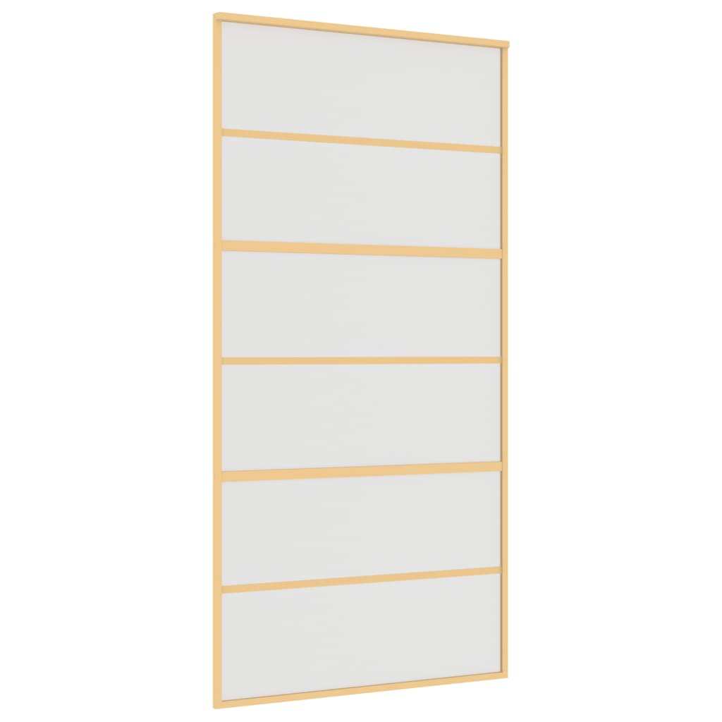 Puerta corredera de Vidaxl 102.5x205 cm de vidrio ESG mate y dorado de aluminio