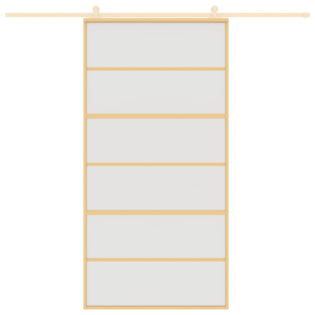 Puerta corredera de Vidaxl 102.5x205 cm de vidrio ESG mate y dorado de aluminio