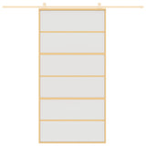Puerta corredera de Vidaxl 102.5x205 cm de vidrio ESG mate y dorado de aluminio