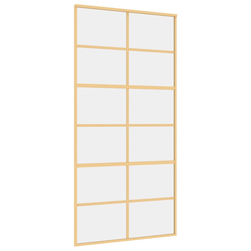 VIDAXL -Schiebetür 102,5 x 205 cm klares ESG -Glas- und Aluminiumgoldfarbe