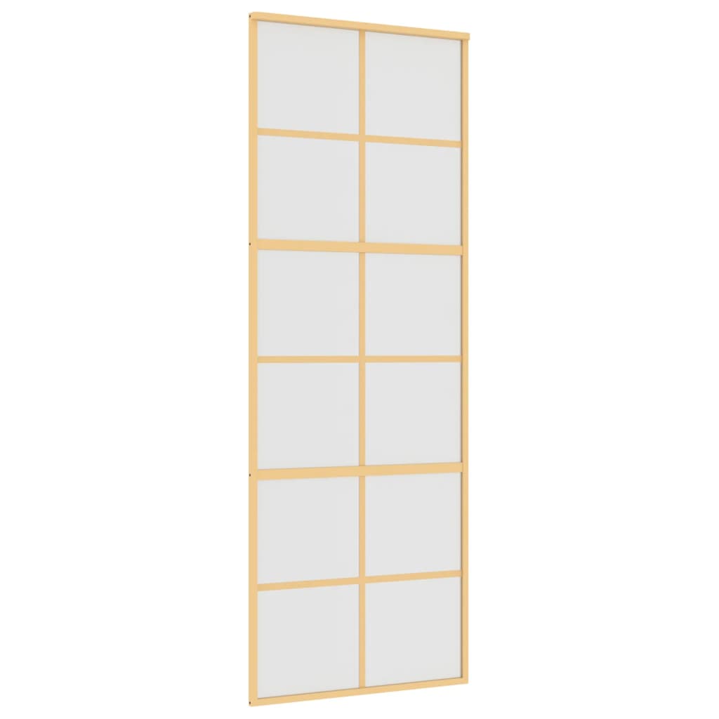 VIDAXL -Schiebetür 76x205 cm mattes ESG -Glas und Aluminium Gold gefärbt