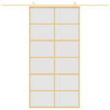 Puerta corredera de Vidaxl 102.5x205 cm de vidrio ESG mate y dorado de aluminio
