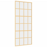 Vidaxl Schiebetür 90x205 cm klares ESG -Glas und Aluminium Gold gefärbt