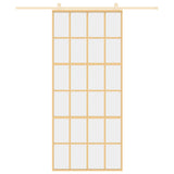 Vidaxl Schiebetür 90x205 cm klares ESG -Glas und Aluminium Gold gefärbt