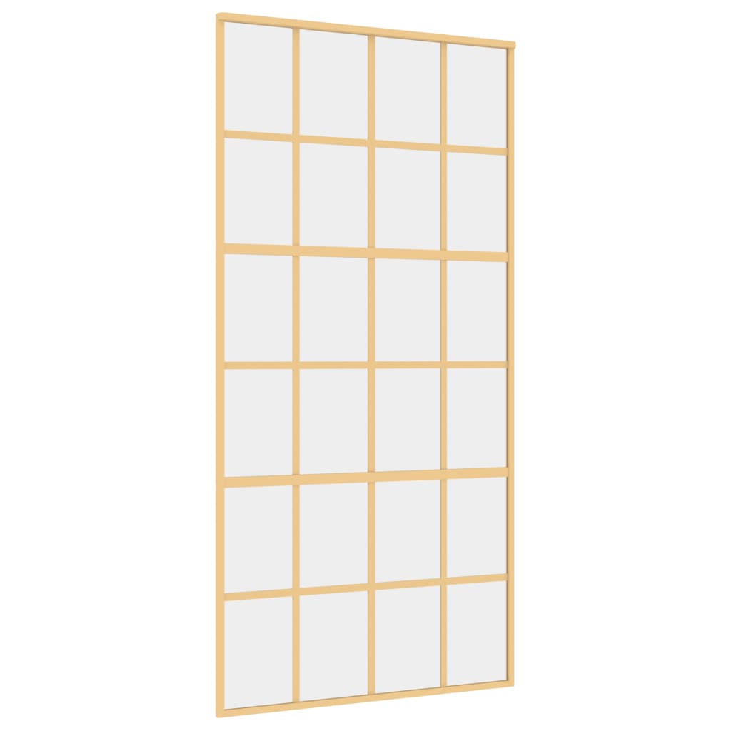 VIDAXL -Schiebetür 102,5 x 205 cm klares ESG -Glas- und Aluminiumgoldfarbe