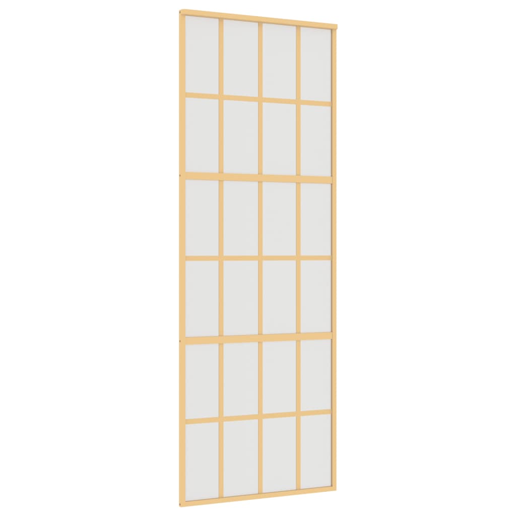 VIDAXL -Schiebetür 76x205 cm mattes ESG -Glas und Aluminium Gold gefärbt