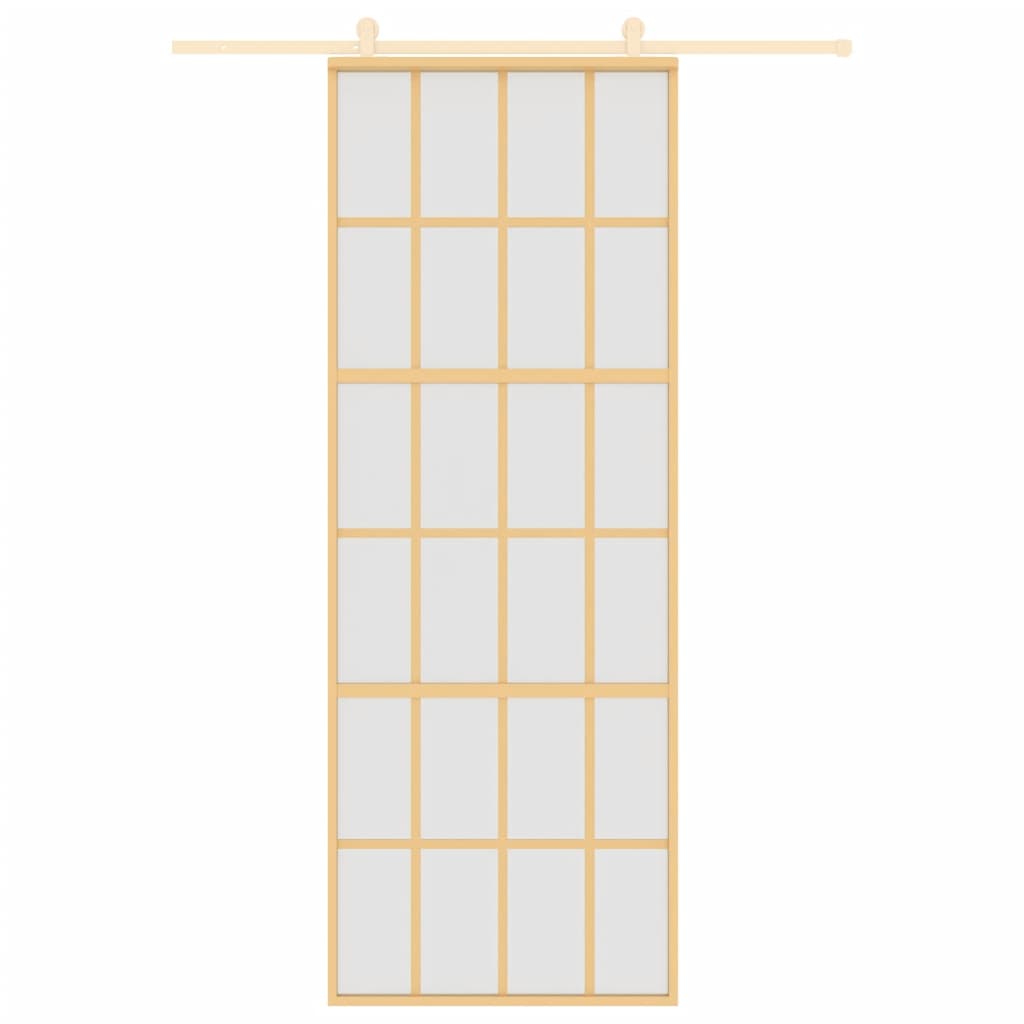 VIDAXL -Schiebetür 76x205 cm mattes ESG -Glas und Aluminium Gold gefärbt