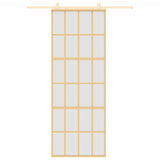 VIDAXL -Schiebetür 76x205 cm mattes ESG -Glas und Aluminium Gold gefärbt