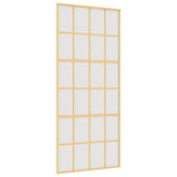 Puerta corredera Vidaxl 90x205 cm de vidrio ESG mate y dorado de aluminio