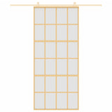 Puerta corredera Vidaxl 90x205 cm de vidrio ESG mate y dorado de aluminio