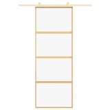 VIDAXL -Schiebetür 76x205 cm klares ESG -Glas und Aluminium Gold gefärbt