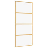 Vidaxl Schiebetür 90x205 cm klares ESG -Glas und Aluminium Gold gefärbt