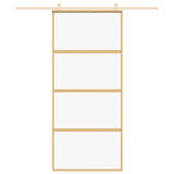 Vidaxl Schiebetür 90x205 cm klares ESG -Glas und Aluminium Gold gefärbt