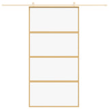 VIDAXL -Schiebetür 102,5 x 205 cm klares ESG -Glas- und Aluminiumgoldfarbe