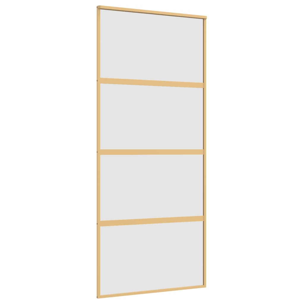 Puerta corredera Vidaxl 90x205 cm de vidrio ESG mate y dorado de aluminio