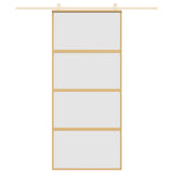 Puerta corredera Vidaxl 90x205 cm de vidrio ESG mate y dorado de aluminio