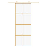VIDAXL -Schiebetür 76x205 cm klares ESG -Glas und Aluminium Gold gefärbt