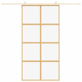 VIDAXL -Schiebetür 102,5 x 205 cm klares ESG -Glas- und Aluminiumgoldfarbe