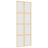 VIDAXL -Schiebetür 76x205 cm mattes ESG -Glas und Aluminium Gold gefärbt