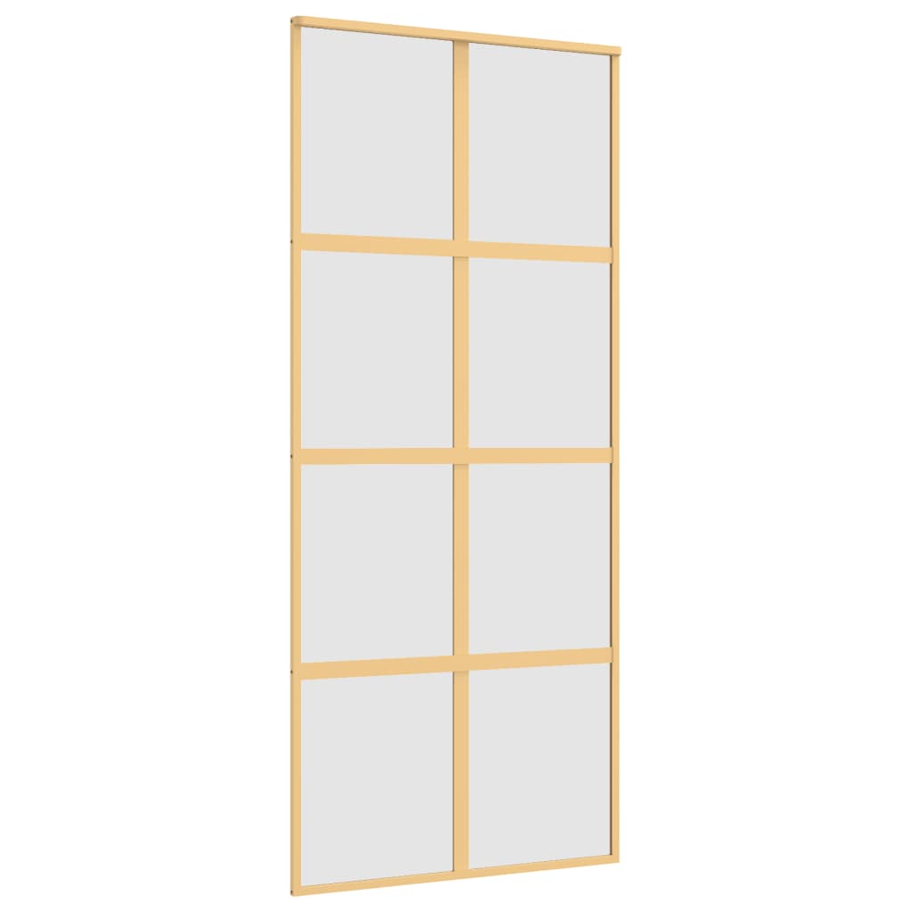 Puerta corredera Vidaxl 90x205 cm de vidrio ESG mate y dorado de aluminio