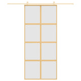 Puerta corredera Vidaxl 90x205 cm de vidrio ESG mate y dorado de aluminio