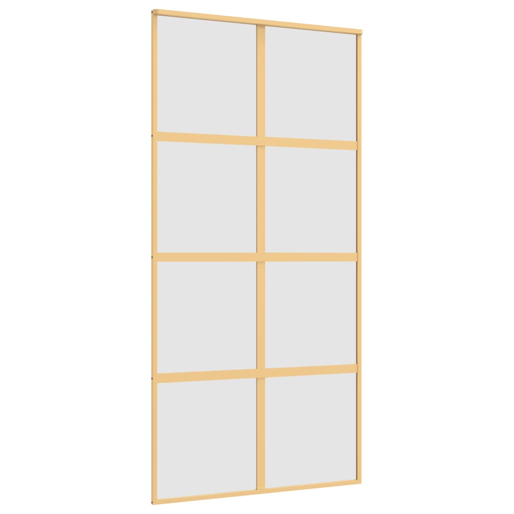 Puerta corredera de Vidaxl 102.5x205 cm de vidrio ESG mate y dorado de aluminio