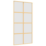 Puerta corredera de Vidaxl 102.5x205 cm de vidrio ESG mate y dorado de aluminio
