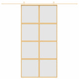 Puerta corredera de Vidaxl 102.5x205 cm de vidrio ESG mate y dorado de aluminio