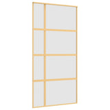 VIDAXL -Schiebetür 102,5 x 205 cm mattes ESG -Glas und Aluminium Gold gefärbt