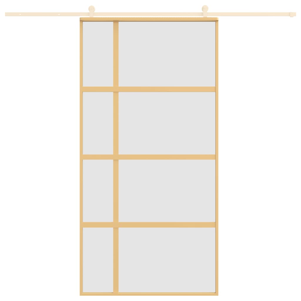 VIDAXL -Schiebetür 102,5 x 205 cm mattes ESG -Glas und Aluminium Gold gefärbt