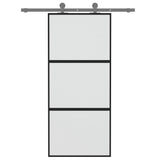 Vidaxl skydedør 90x205 cm hærdet glas og aluminium sort