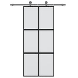 Vidaxl skydedør 90x205 cm hærdet glas og aluminium sort