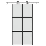 Vidaxl Schiebetür 102,5 x 205 cm gehärtetes Glas und Aluminiumschwarz