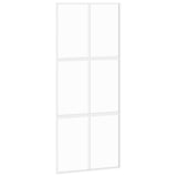 Hartowane drzwi Vidaxl 90x205 cm i aluminiowe białe