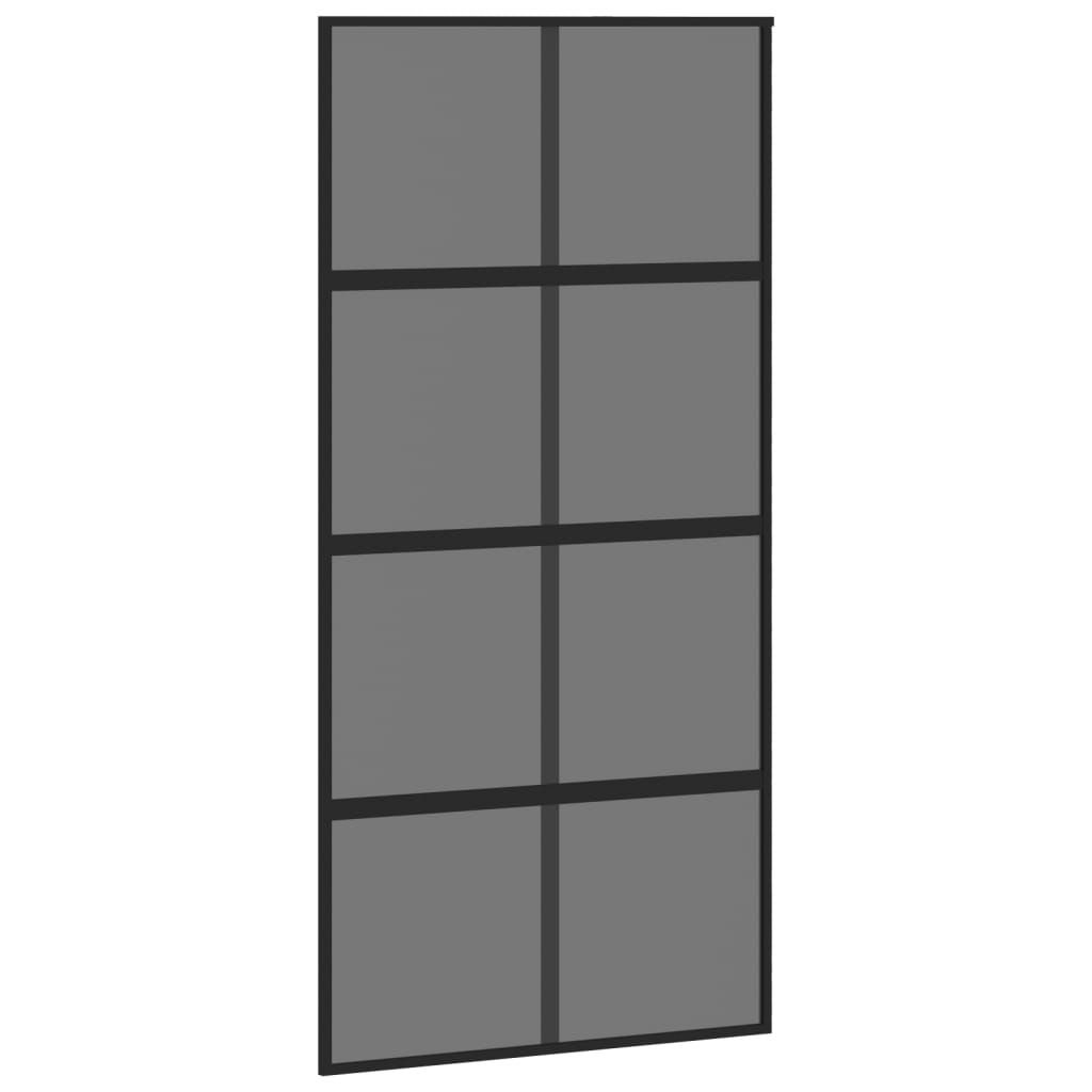 Vidaxl Schiebetür 102,5 x 205 cm gehärtetes Glas und Aluminiumschwarz