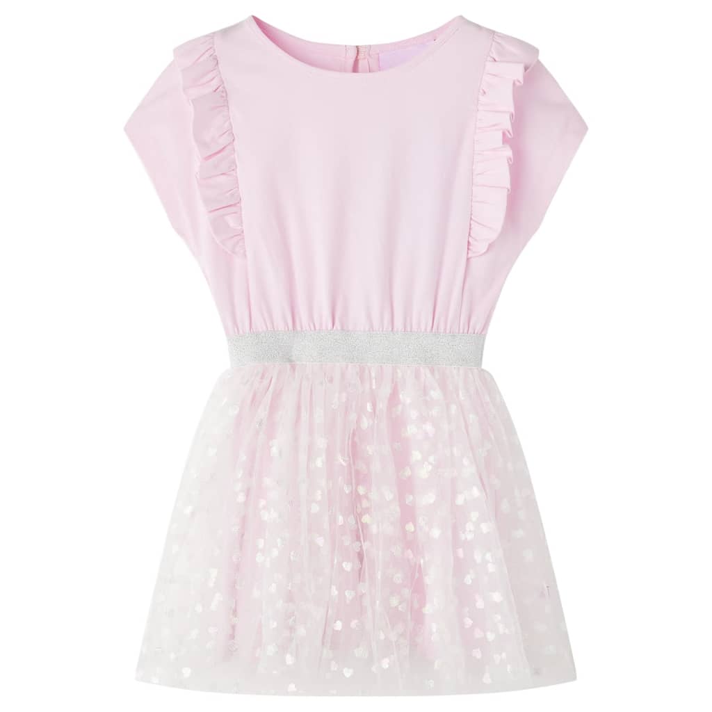 Vidaxl barnklänning med ruffles 92 ljusrosa