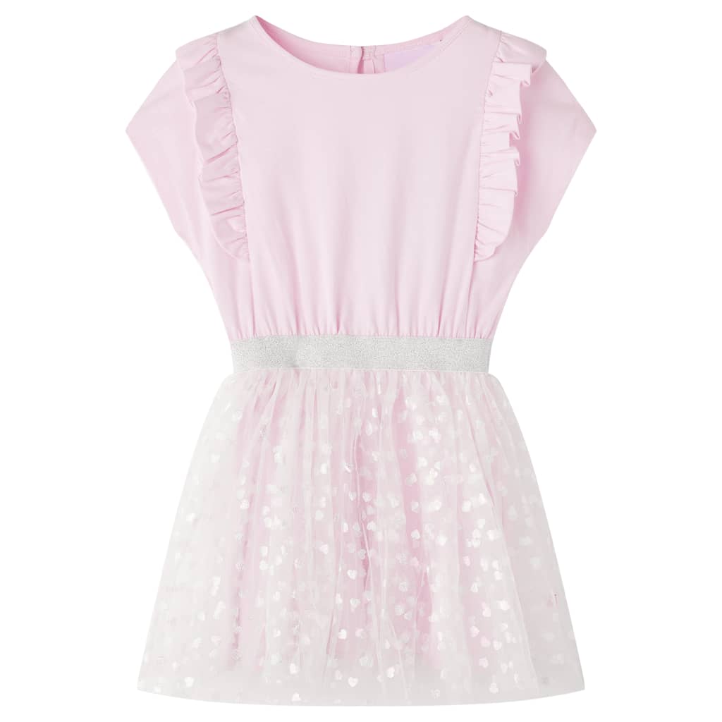 Vidaxl barnklänning med ruffles 104 ljusrosa