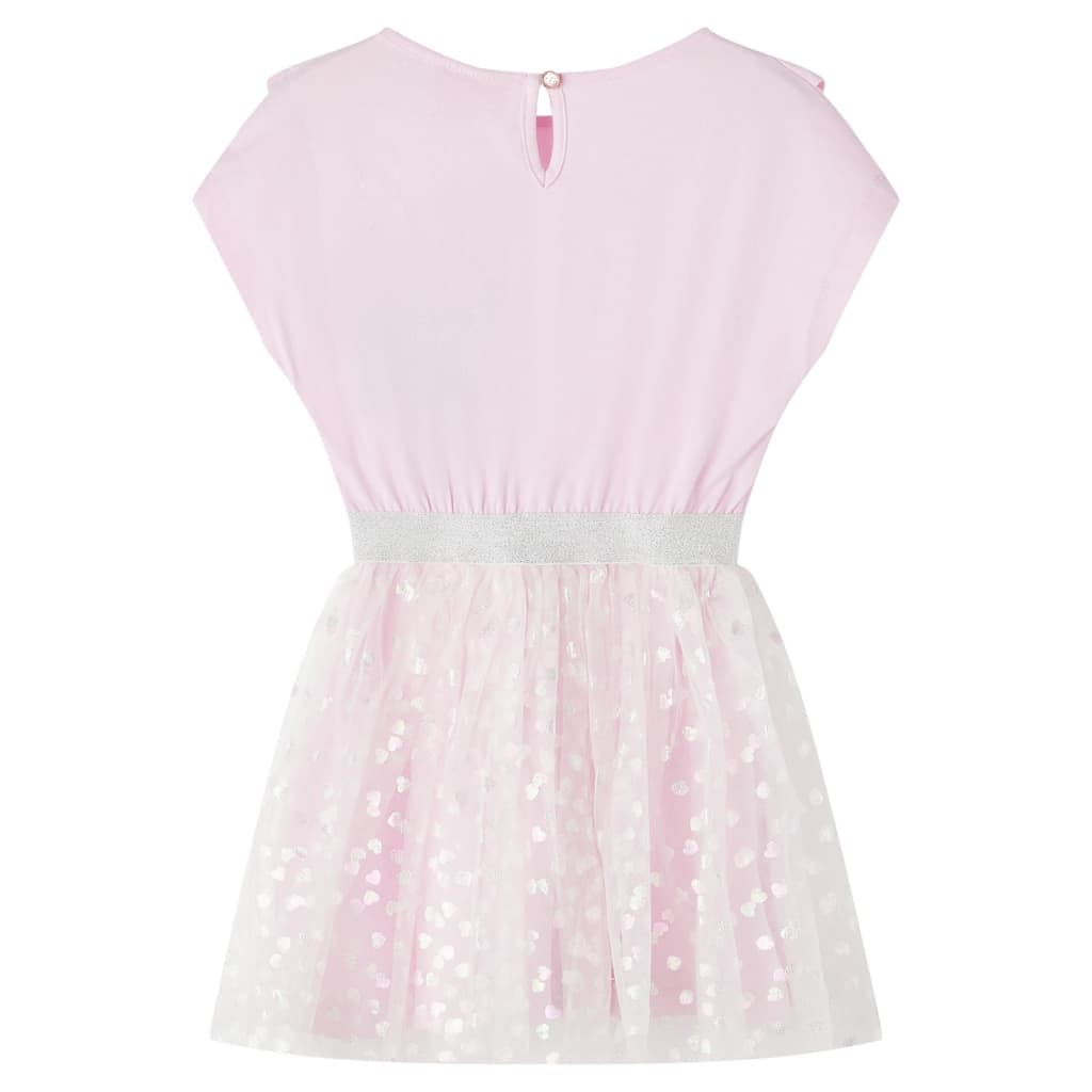 Vidaxl barnklänning med ruffles 104 ljusrosa