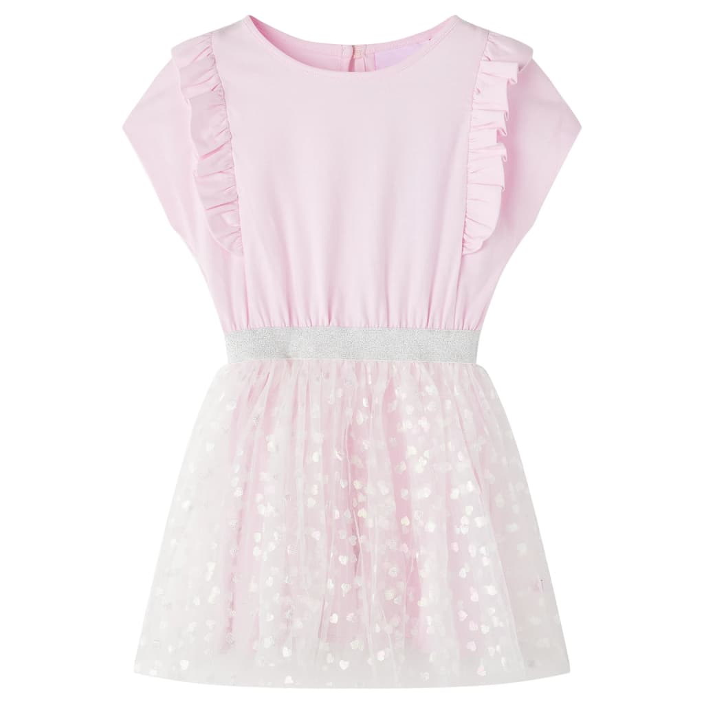 Vidaxl barnklänning med ruffles 128 ljusrosa