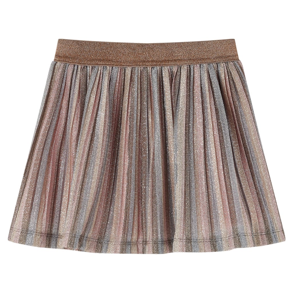 Vidaxl children's skirt pleated with glitter 104 brown and pink