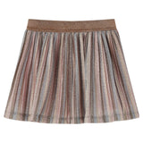 Vidaxl children's skirt pleated with glitter 140 brown and pink