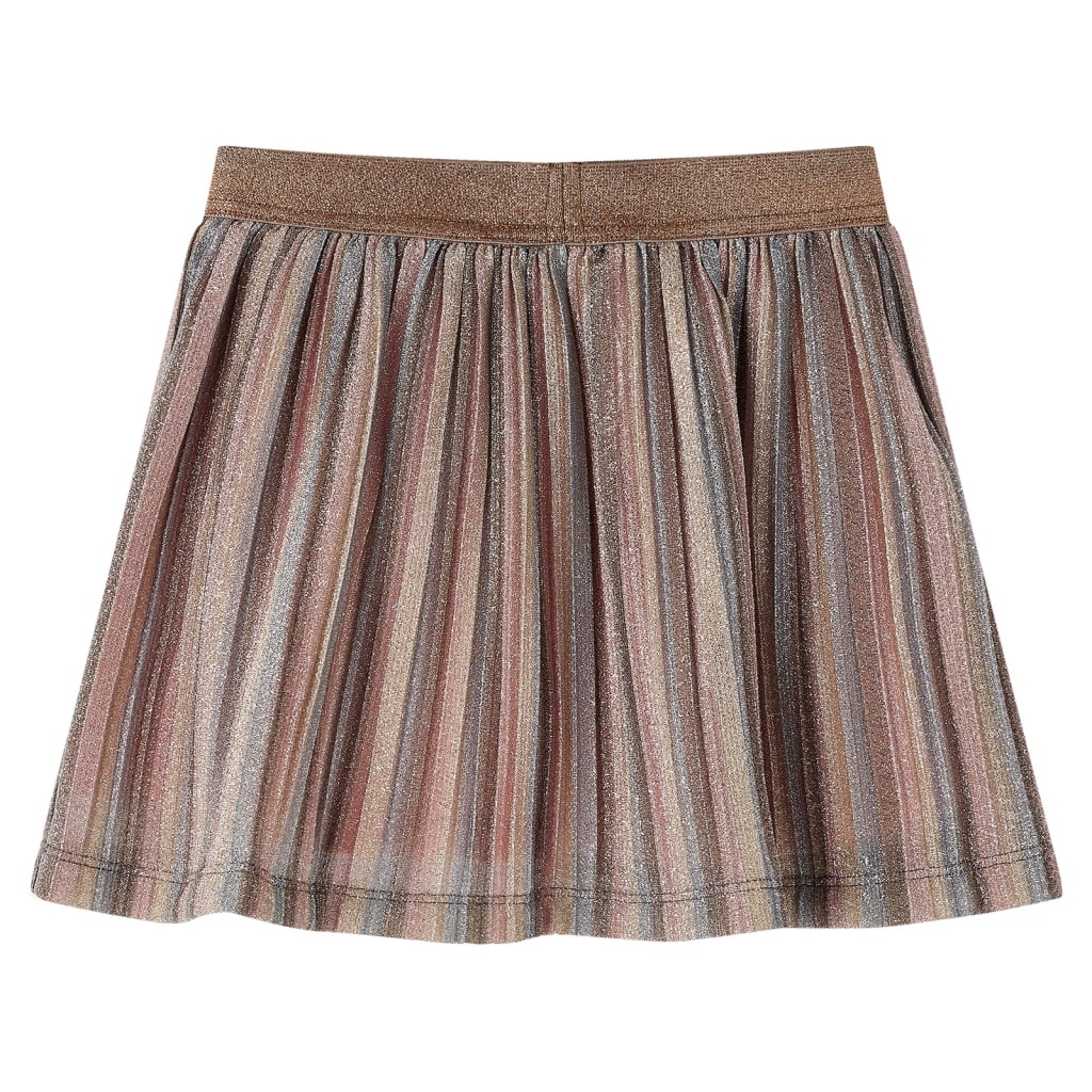 Vidaxl children's skirt pleated with glitter 140 brown and pink