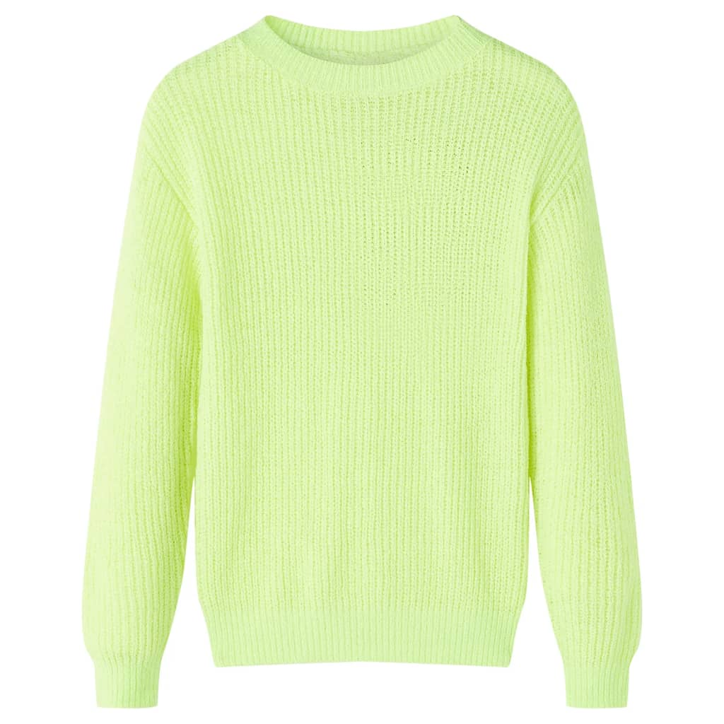Vidaxl Children's sweater knitted 128 Neongeel