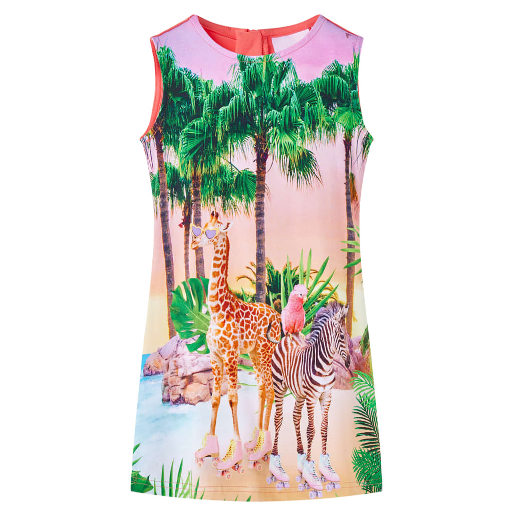 Vidaxl Kinderkleid 128 Korallenfarbe