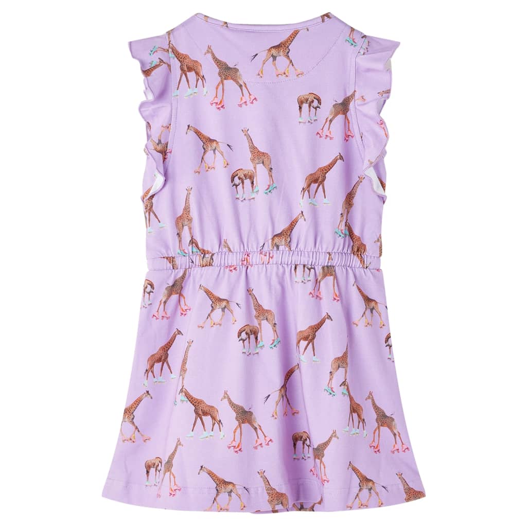 VidaXL Children's dress with sleeves with ruffles and drawstring 92 Lila